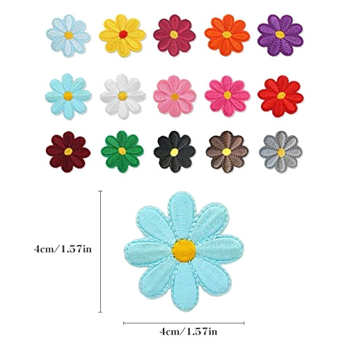 écusson thermocollant Fleur 30 pièces 4x4 cm LesEcussons