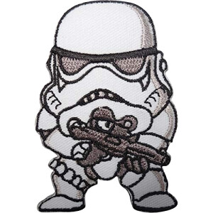 écusson thermocollant Stormtrooper - Star Wars - gris \ noir 5 cm