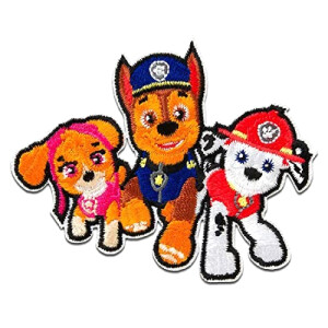 écusson thermocollant Marcus, Chase, Marcus, Skye - Pat patrouille - multicolore 6.1x7.5 cm