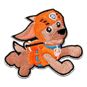 écusson thermocollant Zuma - Pat patrouille - orange 5.8x6.6 cm