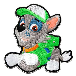 écusson thermocollant Rocky - Pat patrouille - vert 7x6.4 cm