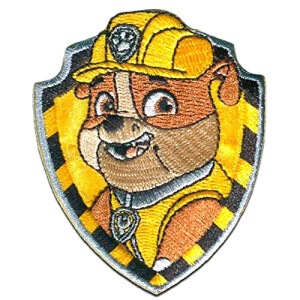 écusson thermocollant Ruben - Pat patrouille - jaune 7x6 cm