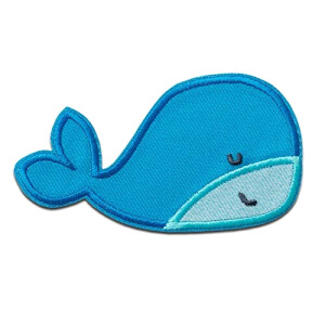 écusson thermocollant Baleine bleu 4.5x8.3 cm