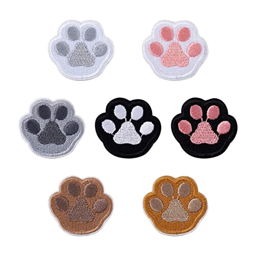 écusson thermocollant Chien couleurs mélangées - imprimé pattes de 21 pièces 33 mm