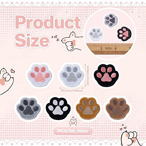 écusson thermocollant Chien couleurs mélangées - imprimé pattes de 21 pièces 33 mm variant 0 