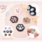 écusson thermocollant Chien couleurs mélangées - imprimé pattes de 21 pièces 33 mm - miniature variant 2