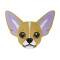 écusson thermocollant Chihuahua - Chien - marron violet - miniature