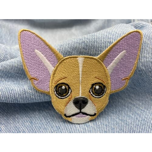 écusson thermocollant Chihuahua - Chien - marron violet variant 1 