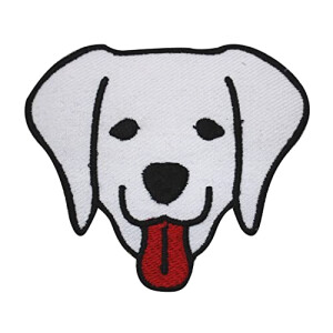 écusson thermocollant Chien blanc 6x6.5 cm