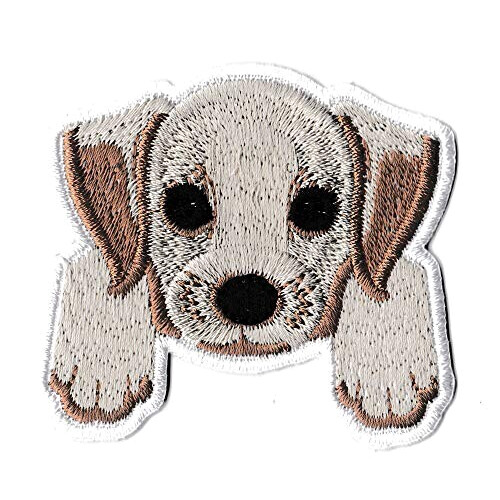 écusson thermocollant Chien brun 6x5.5 cm