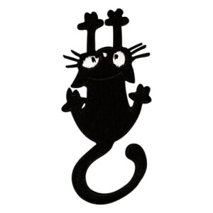 écusson thermocollant Chat noir 7.9x3.5 cm
