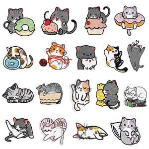 écusson thermocollant Chat couleurs conformes à l'image 18 pièces