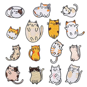 écusson thermocollant Chat multicolore