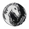 écusson thermocollant Cheval noir/blanc - miniature