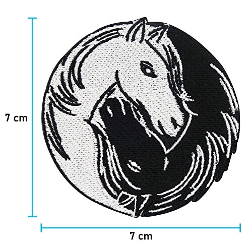 écusson thermocollant Cheval noir/blanc variant 3 