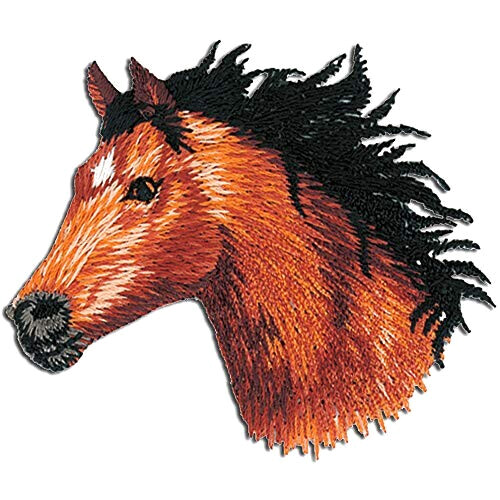écusson thermocollant Cheval marron 5.6x5.5 cm