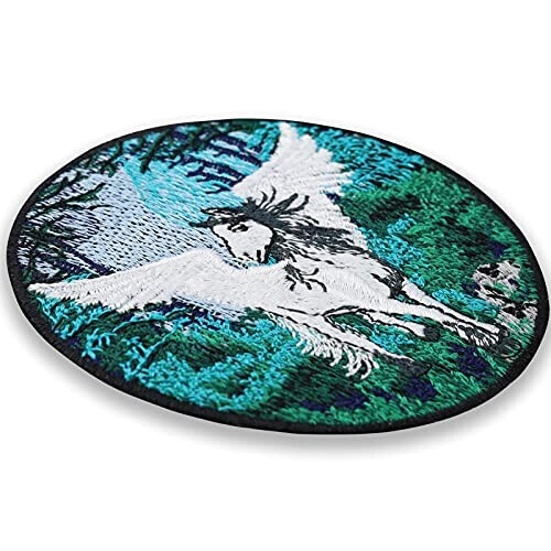 écusson thermocollant Cheval blanc 80x80 mm variant 2 
