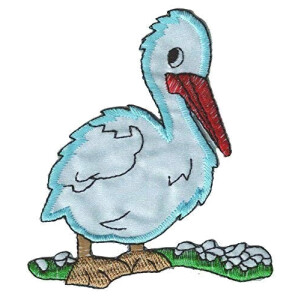 écusson thermocollant Canard bleu 10.5x9.5 cm