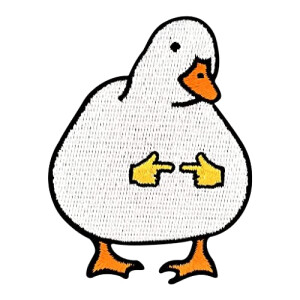 écusson thermocollant Canard blanc orange beige noir 7x5.4 cm
