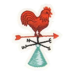 écusson thermocollant Coq 3 pièces 5.5x4.5 cm