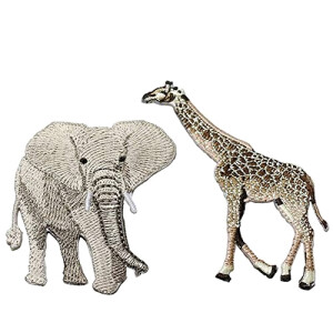 écusson thermocollant Girafe couleur 2 pièces