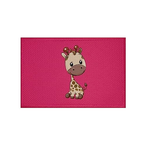 écusson thermocollant Girafe rose 9x6 cm