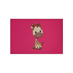 écusson thermocollant Girafe rose 9x6 cm