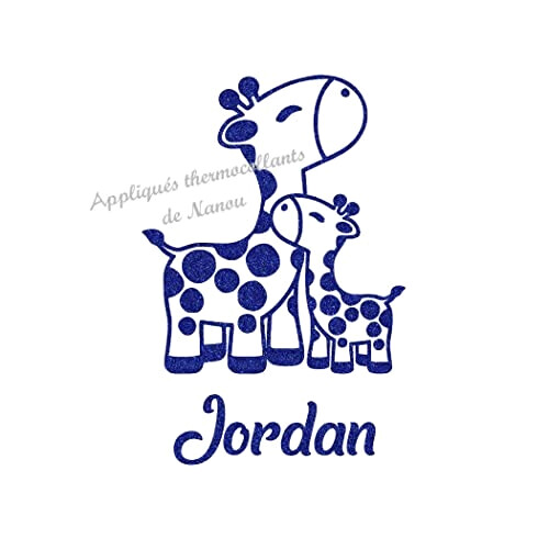 écusson thermocollant Girafe noir gris bleu blanc rose clair rose foncé lavande bleu foncé bleu roi bleu bleu clair marron rouge orange jaune vert foncé variant 1 