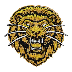 écusson thermocollant Lion doré/noir