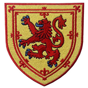 écusson thermocollant Lion jaune et rouge 8 cm