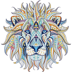 écusson thermocollant Lion multicolore 23.5x24 cm