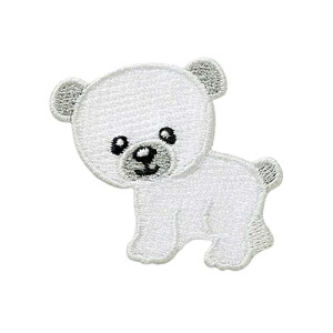écusson thermocollant Ours blanc 4.5x4.5 cm