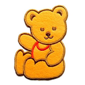 écusson thermocollant Ours jaune jaune 7.7x5.4 cm