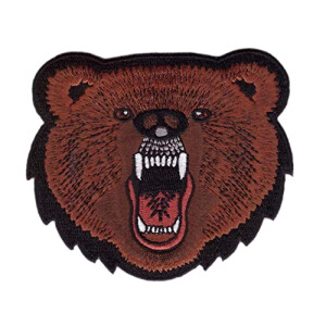 écusson thermocollant Ours multicolore 9x7.5 cm