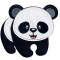 écusson thermocollant Panda 8x9 cm - miniature