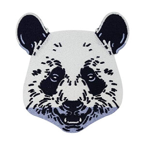 écusson thermocollant Panda blanc noir gris