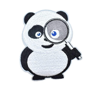 écusson thermocollant Panda noir et blanc 11x9.5 cm