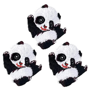 écusson thermocollant Panda couleur 3 pièces