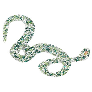 écusson thermocollant Serpent vert 0.3x8 cm