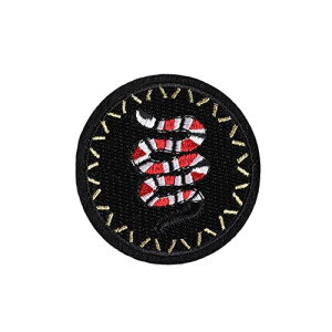 écusson thermocollant Serpent  corail 6.3x6.3 cm