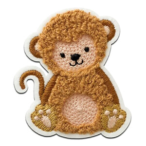 écusson thermocollant Singe brun 6x5 cm