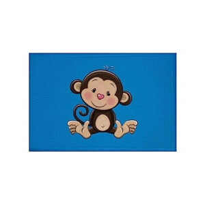 écusson thermocollant Singe bleu 9x6 cm