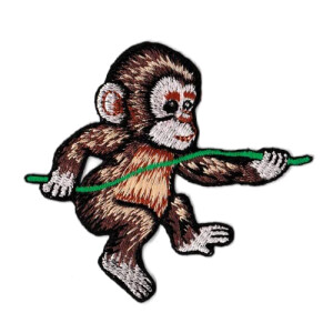 écusson thermocollant Singe 8x7 cm