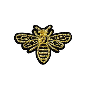 écusson thermocollant Abeille noir/doré 4.0x3.0 cm