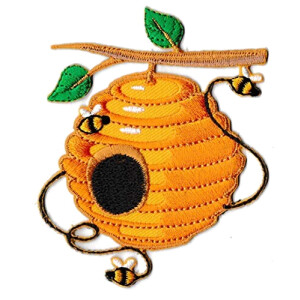 écusson thermocollant Abeille 8x7 cm