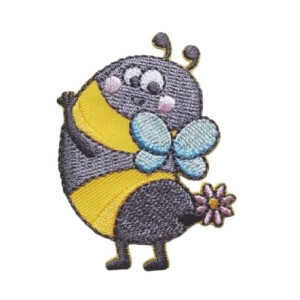 écusson thermocollant Abeille 4x5 cm
