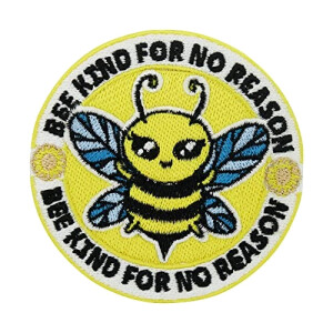 écusson thermocollant Abeille jaune/blanc