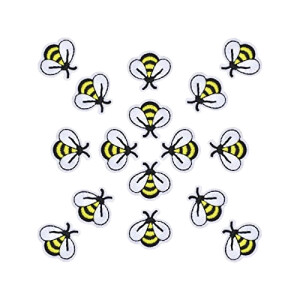 écusson thermocollant Abeille jaune blanc 3.2x2.9 cm