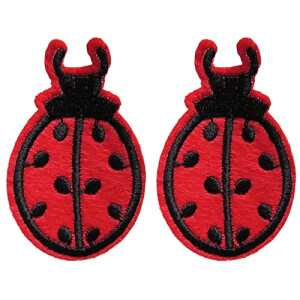 écusson thermocollant Coccinelle rouge 2 pièces 6x3.8 cm
