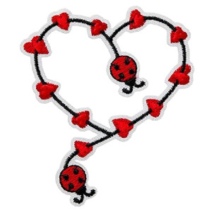 écusson thermocollant Coccinelle couleuré 7.3x8.5 cm